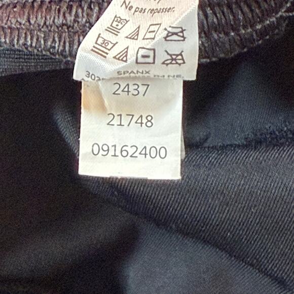 Spanx Faux Leather Leggings Power Waistband Shaping Compression Black Women Sz L - Picture 5 of 8